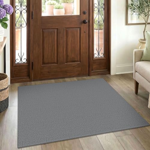 EARTHALL Washable Entryway Rug, Non Slip Area Rug, 3x4 Ft, Dark Gray by Unknown