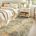 Entryway Rug 3x6 Beige Bedroom Area Rug Washable Non Slip Abstract Boho Rugs for Indoor Entry, Kitchen, Classroom, Bathroom, Kids Girls Room, Office, College Dorm Small Carpet - Image 4