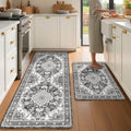 Boho Kitchen Mats for Floor 2PC Anti Fatigue Kitchen Rugs, Dark Grey by tubeamin