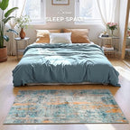 Entrance Rugs Indoor 2x4 Blue Entry Rug Washable Abstract Black Small Area Rug Non-Slip Low Pile Throw Rugs for Entryway, Kitchen Floor, Front Door Indoor Door Mat, Bathroom, Bedroom Bedside - Image 3