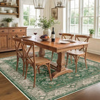 SameBed 5x7 Area Rug Living Room, Vintage Washable Carpet Green - Image 3