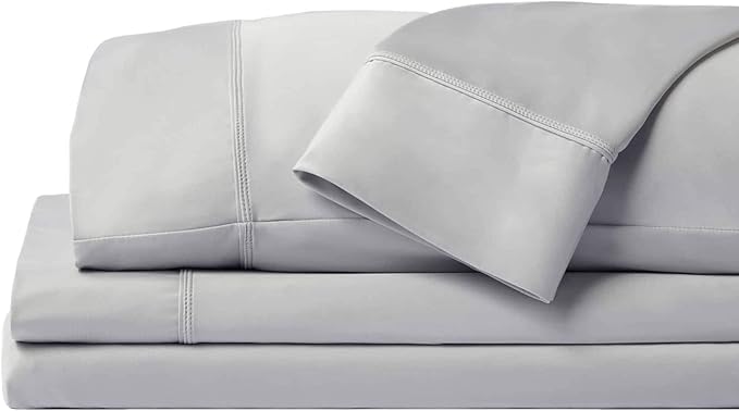 SHEEX - Original Performance Sheets Set (Twin/Twin XL) Pearl Blue - Cooling Sheets - Moisture Wicking - 1 Flat Cooling Sheet, 1 Fitted Cooling Sheet, 1 Pillow Cover - Wrinkle Free - Sleep Aid