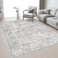 Area Rug Living Room: 4x6 Modern Washable Soft Carpet Black Grey by FXRHLP