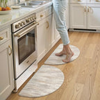 KIMODE Anti Fatigue Mats for Kitchen Floor, 18"x28" Brown Half Circle Mats by StayinComfortCookwithJoy