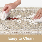 Collive Kitchen Rugs Sets of 2 Non Slip Washable, Taupe Kitchen Floor Mats - Image 6