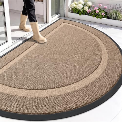 OLANLY Half Circle Front Door Mat Outside 71x47 All-Season Rubber Doormat by OLANLY