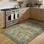 3x5 Area Rugs for Entryway, Brown Washable Non-Slip Area Rug for Kitchen - Image 3