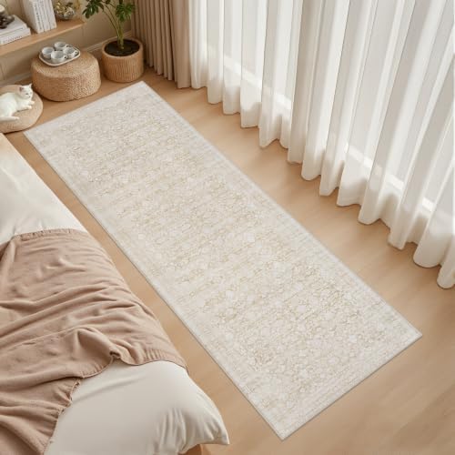 3x6 Hallway Washable Runner Rug: Kitchen Carpet Natural Beige - Image 3