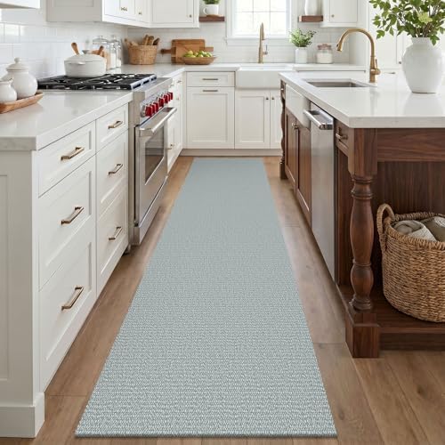 EARTHALL Washable Runner Rug, Non Slip Entry Runner, 2x8 Ft, Turquoise/Gray - Image 6
