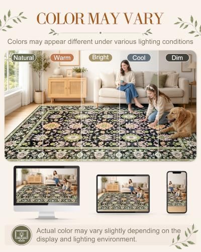 OLANLY 9x12 Washable Area Rug, Soft Non Slip Carpet for Bedroom Living Room - Image 2