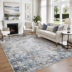 8x10 Area Rugs for Living Room Washable Bedroom Dining Room Brown Blue - Image 3