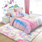 4x6 Rainbow Fluffy Soft Area Rug Non-Slip for Kids Bedroom Nursery Playroom - Image 5