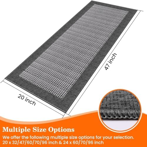 StepRite Kitchen Rugs, Kitchen Mat for Floor, 47"x20" Non-Slip Machine-Washable Commercial Floor Mat, Absorbent Heavy-Duty Rug for Office & Home, Sink Standing Mat, Entryway Carpet, Door Mat, Grey - Image 2