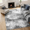 Washable Rug 5x7 Area Rugs for Living Room Bedroom Carpet, Grey Indoor Vintage Abstract Boho Large Rug Non Slip Faux Wool Rugs for Dorm, Dining Room Table, Nursery, Kids Playroom, Gray by Acapet