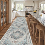 Madane Hallway Runner Rug 3x16 Washable Kitchen Runners Long, Blue by Madane