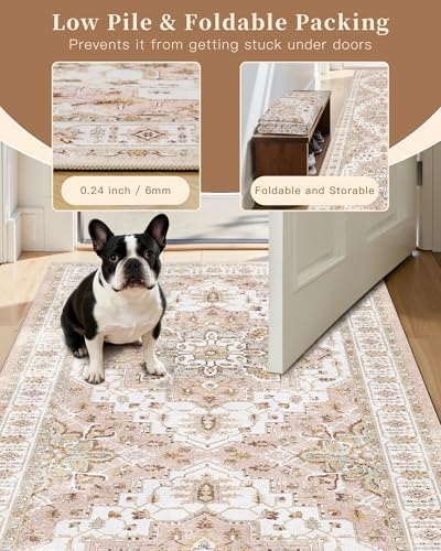 Madane Washable Runner Rug 2x6 Runners for Hallways Non Slip, Pink - Image 6