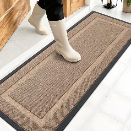 OLANLY Front Door Mat Outside 47x17, All-Season Heavy-Duty Rubber Doormat by OLANLY