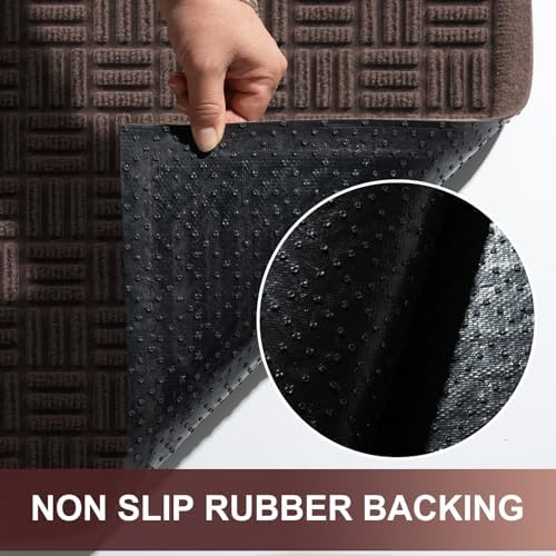 Mibao Front Door Mat Outside Entrance, 47" x 32", Heavy Duty Welcome Mat, Stain and Fade Resistant, Dirt Trapper Doormat, Super Absorbent Indoor Outdoor Entryway Mat with Non-Slip Backing, Coffee - Image 5