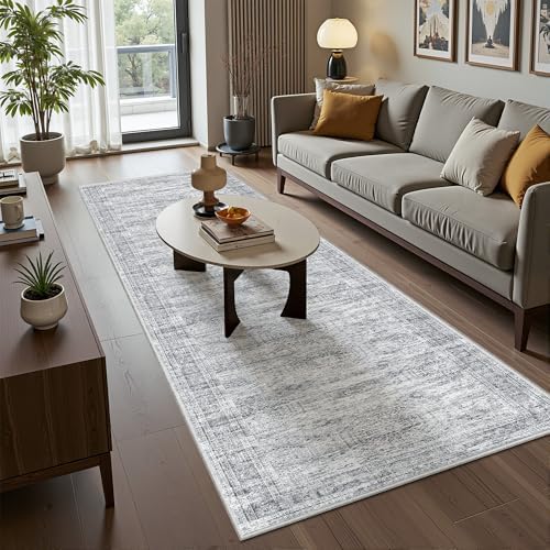 2'6 x 10' Runner Rug Non Slip,Washable Kitchen Rugs,Grey - Image 5