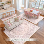 RELEANY Washable Area Rug, Large 9'x12', Pink - Image 4