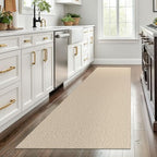 EARTHALL Washable Runner Rug, Non Slip Foyer Runner, 3x8 Ft, Sand/Beige - Image 5