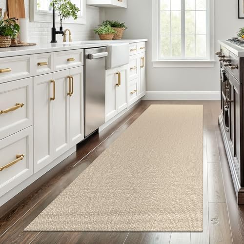EARTHALL Washable Runner Rug, Non Slip Foyer Runner, 3x8 Ft, Sand/Beige - Image 5