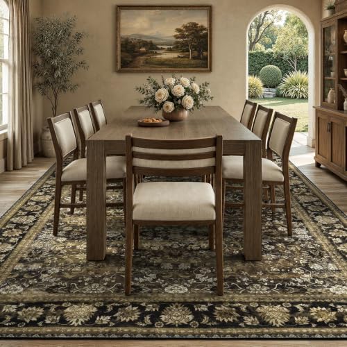 8x10 Area Rug for Living Room, Non-Slip Washable Large Carpet, Mocha Brown - Image 3