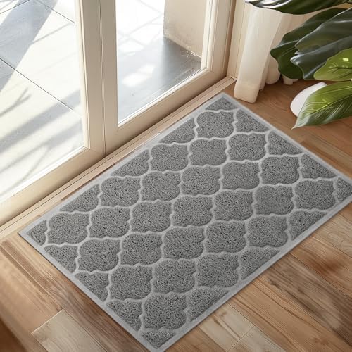 Cosyearn Door Mat, 24x36, Grey, Indoor Outdoor Front Entryway Doormat by Cosyearn