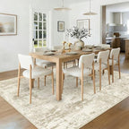 RELEANY Washable 5'x7' Abstract Area Rug for Living Room Cream Beige - Image 3
