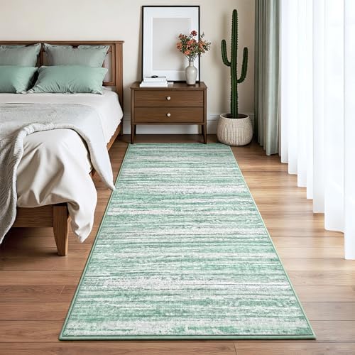 Chicrug 2x6 Green Washable Runner Rug for Hallway Kitchen Entryway Non Slip - Image 2