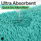 GORILLA GRIP Chenille Bath Rug Mat for Square Toilet Base, 24x19 Turquoise - Image 6