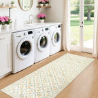 PLHXFR 2x6 Washable Runner Rug：Floral Indoor Kitchen Carpet Beige Multi - Image 4