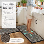 Collive Anti Fatigue Mats for Kitchen Floor, Black Gray/Mulit Kitchen Rugs - Image 3