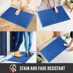 HIYARD Sturdy Front Door Mat, Absorbent Muddy Dirt Resist Welcome Door Mats Outdoor Indoor, Stain and Fade Resistant, Non-Slip Backing Entry Mat Low Profile Doormat for Entryway, 29×17, Royal Blue - Image 4