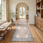 Lofus 2'6" x 10' Hallway Kitchen Washable Runner Rug, Long Carpet Brown - Image 2