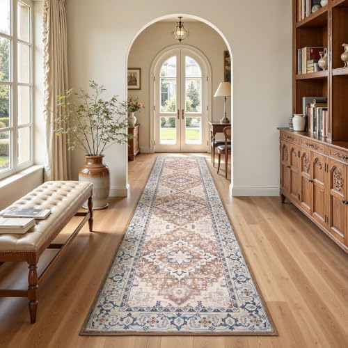 Lofus 2'6" x 10' Hallway Kitchen Washable Runner Rug, Long Carpet Brown - Image 2