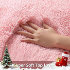 Ophanie Pink Area Rugs for Bedroom Girls, 5x8 Kids Fluffy Fuzzy Furry Shag Carpet, Plush Soft Cute Baby Shaggy Bedside Indoor Floor Rug for Teen Dorm Decor, Nursery with Over 99 pcs Pile fibers - Image 2