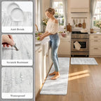 KIMODE Kitchen Mats Cushioned Anti Fatigue,Abstract Grey Farmhouse Rugs Set - Image 6