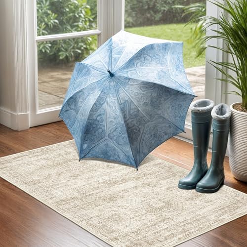 2x3 Rug Non Slip, Small Washable Entryway Rug,Beige - Image 5