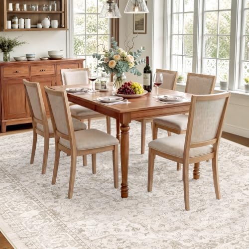 SameBed 8x10 Area Rug Living Room, Vintage Washable Carpet Neutral Beige - Image 2