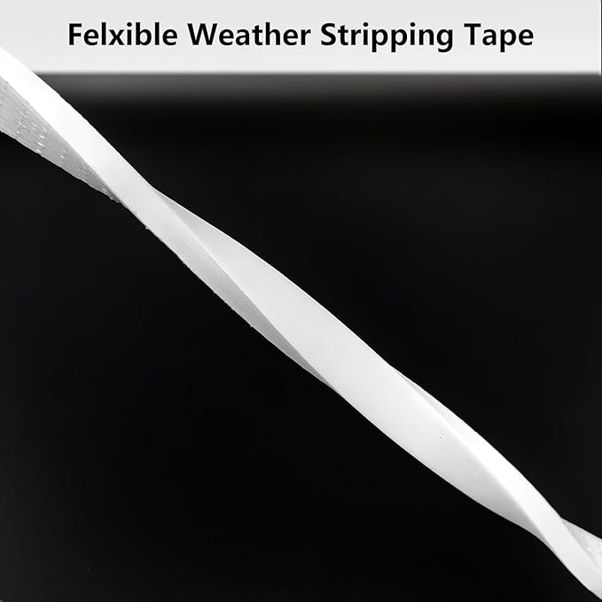 Weather Stripping Door Seal Strip, Strong Adhesive, Weatherproof, Reduce Noise, Gap Filler, Foam Insulation Tape for Doors and Windows, White, 1 in x 1/4 in x 13 Ft