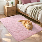 2x3 Pink Fluffy Soft Area Rug Non-Slip for Kids Bedroom Nursery Playroom by ModernHomeDecor