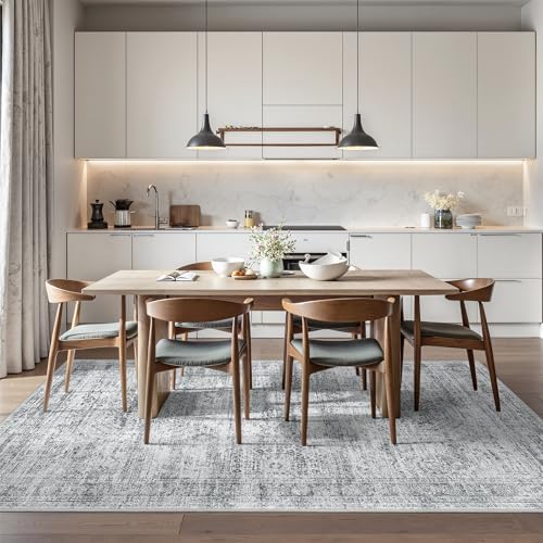 5x7 Area Rugs for Living Room,Large Washable Rug,Grey - Image 5