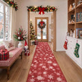 2x10 Christmas Runner Rug for Hallway,Washable Kitchen Rugs,Red by Restydon