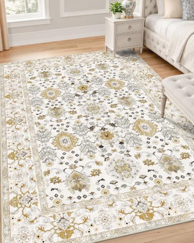 OLANLY 4x6 Washable Area Rug, Soft Non Slip Carpet for Bedroom Living Room by OLANLY