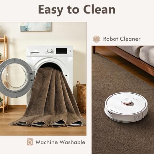 2x8 Beige Brown Solid Runner Rug Washable Non-Slip for Kitchen Hallway - Image 6