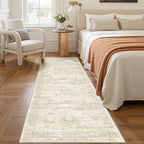 2'6 x 8' Runner Rug Non Slip,Washable Kitchen Rugs,Beige - Image 4
