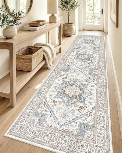 OLANLY 2'6"x12' Washable Runner Rug, Non Slip Carpet for Hallway Kitchen by OLANLY