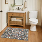 SameBed Washable 2x3 Entryway Area Rug, Vintage Kitchen Rug Carbon Gray - Image 3