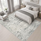 Area Rug Living Room: 8x8 Modern Washable Indoor Soft Carpet Gray - Image 3